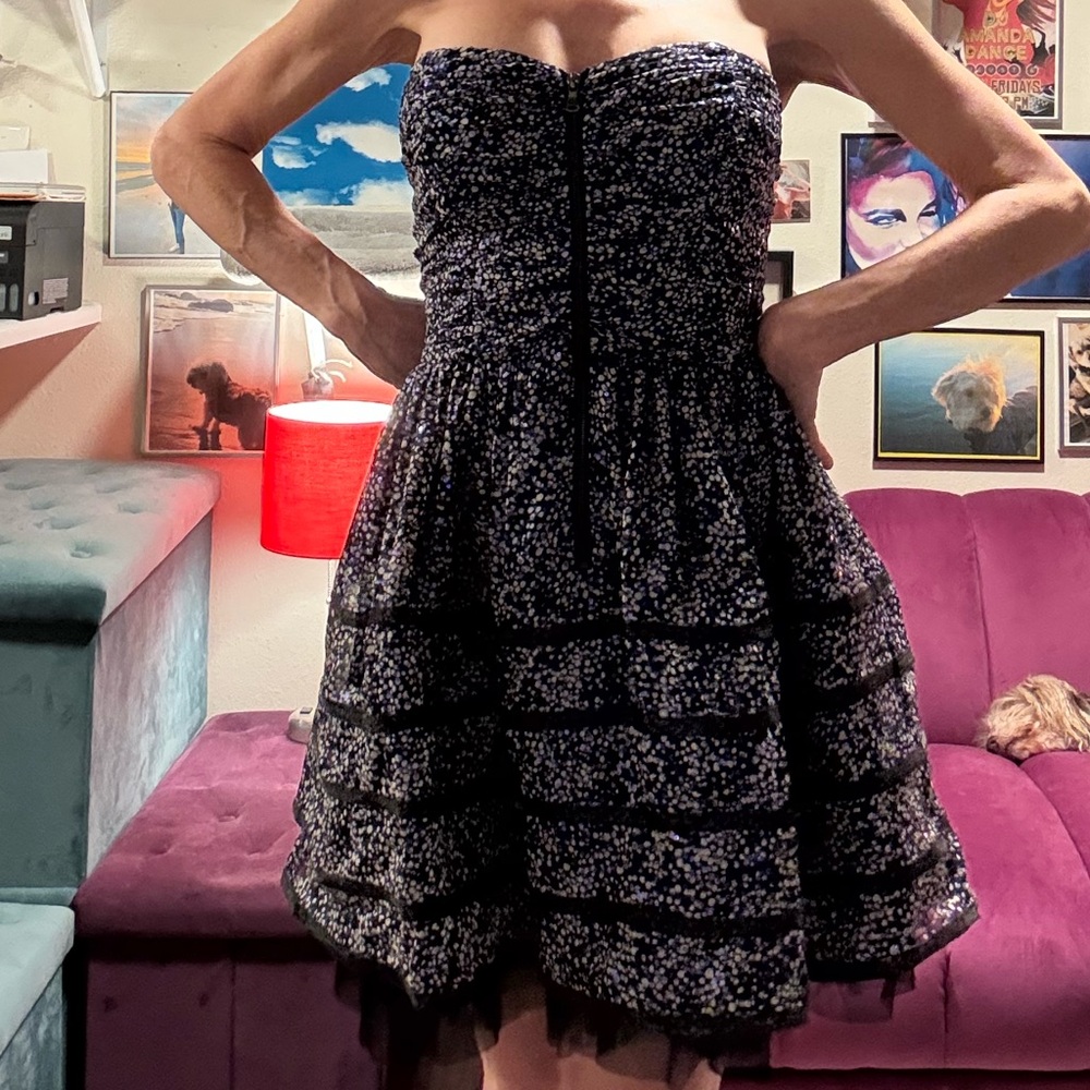 Vintage Betsey Johnson Strapless Sparkly Dress